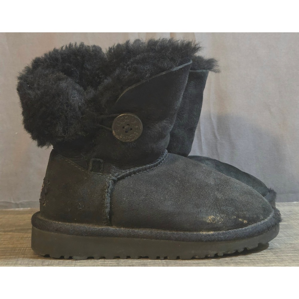 UGG Mini Bailey Button II Boots Youth Size 10 Black
